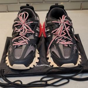 Balenciaga track sneakers black red gray